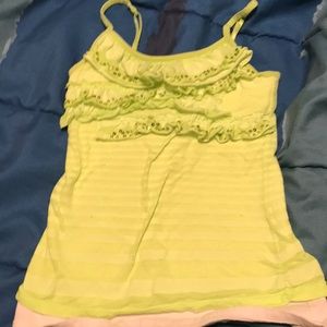 A bright yellow/green tank top